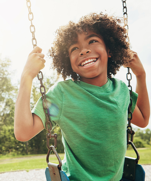 boy on swing